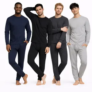 Multi Pack: Men's Waffle Knit Long Johns Thermal Underwear Set Top & Bottom  Nightwear