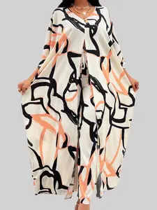 Two-piece Set Women's All Over Print Long Sleeve Top & Straight Leg Pants, Elegant Casual Outfits for Daily Wear, Ladies Clothes for All Seasons, Casual Loungewear Set, Fashion Clothes Set