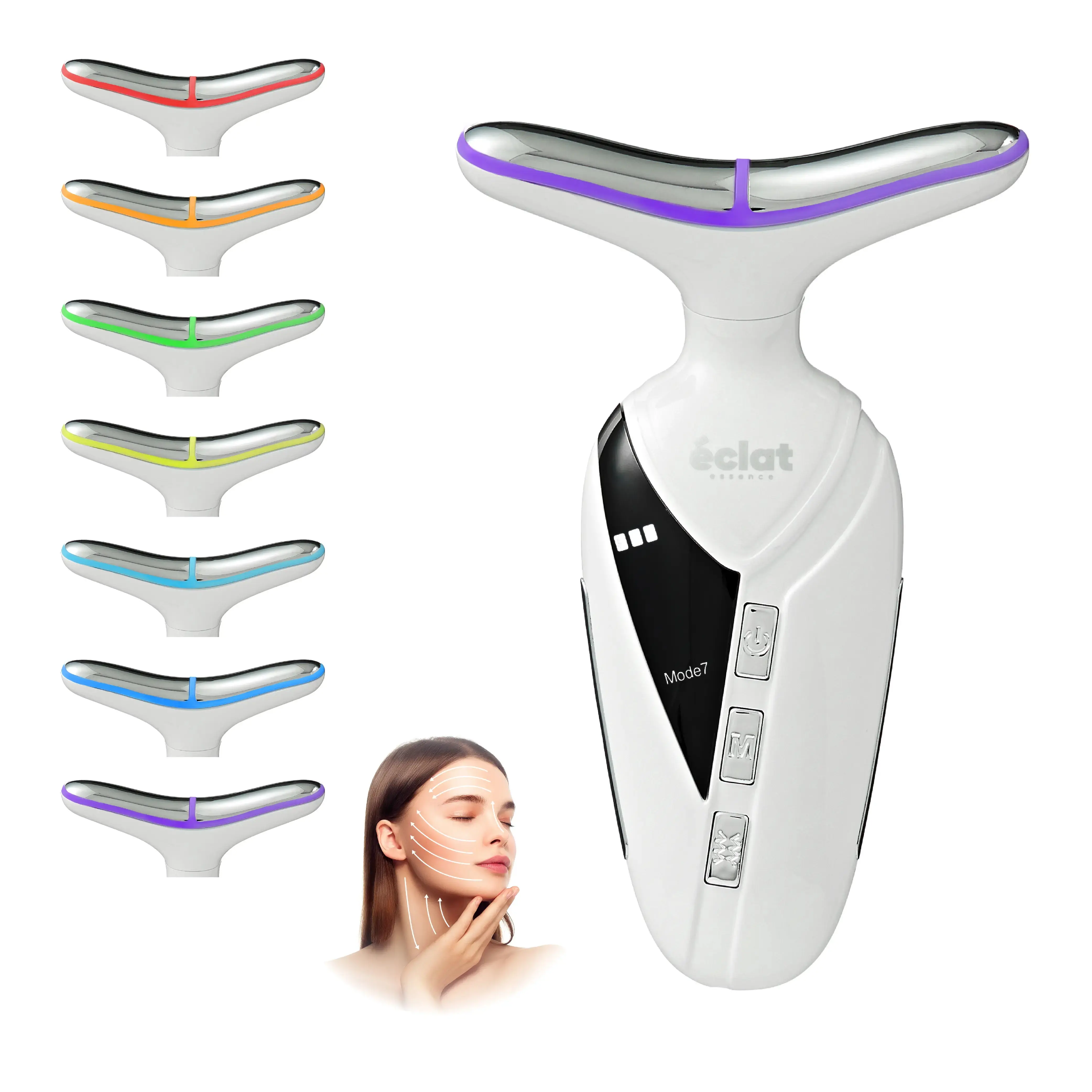 éclat Heated Facial Massager with 7 LED Light Therapy – Lift, Firm & Revive Your Skin