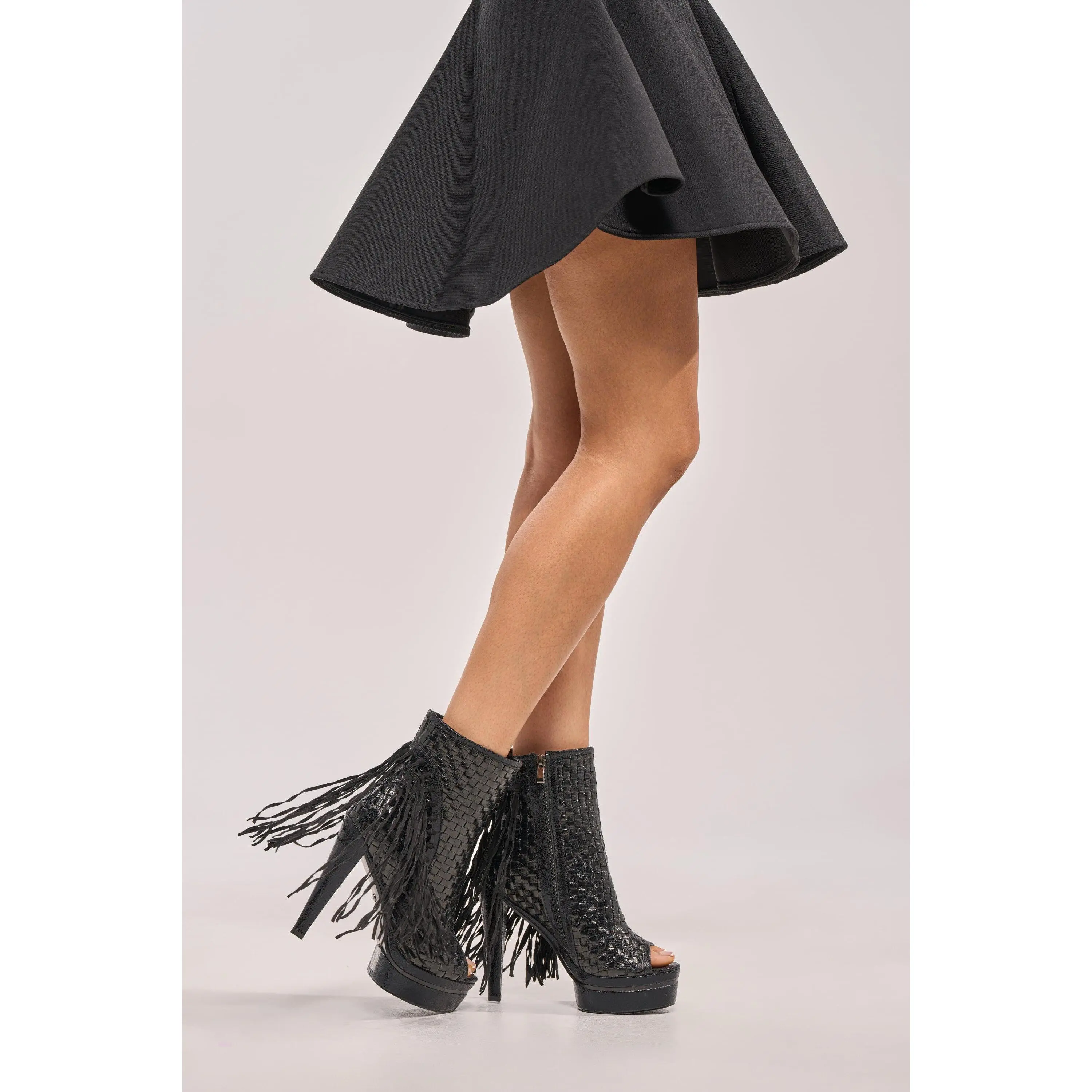 AZALEA WANG MARTEENA OPEN TOE PLATFORM BOOTIE