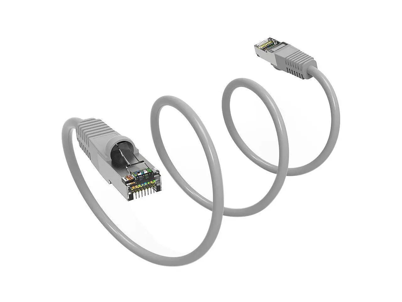 Nippon Labs Cat7 Shielded (SSTP) 600MHz Ethernet Network Booted Cable, 26AWG 6 Feet Gigabit LAN Network Cable RJ45 High Speed Patch Cable, Gray, 60CAT7-6GY
