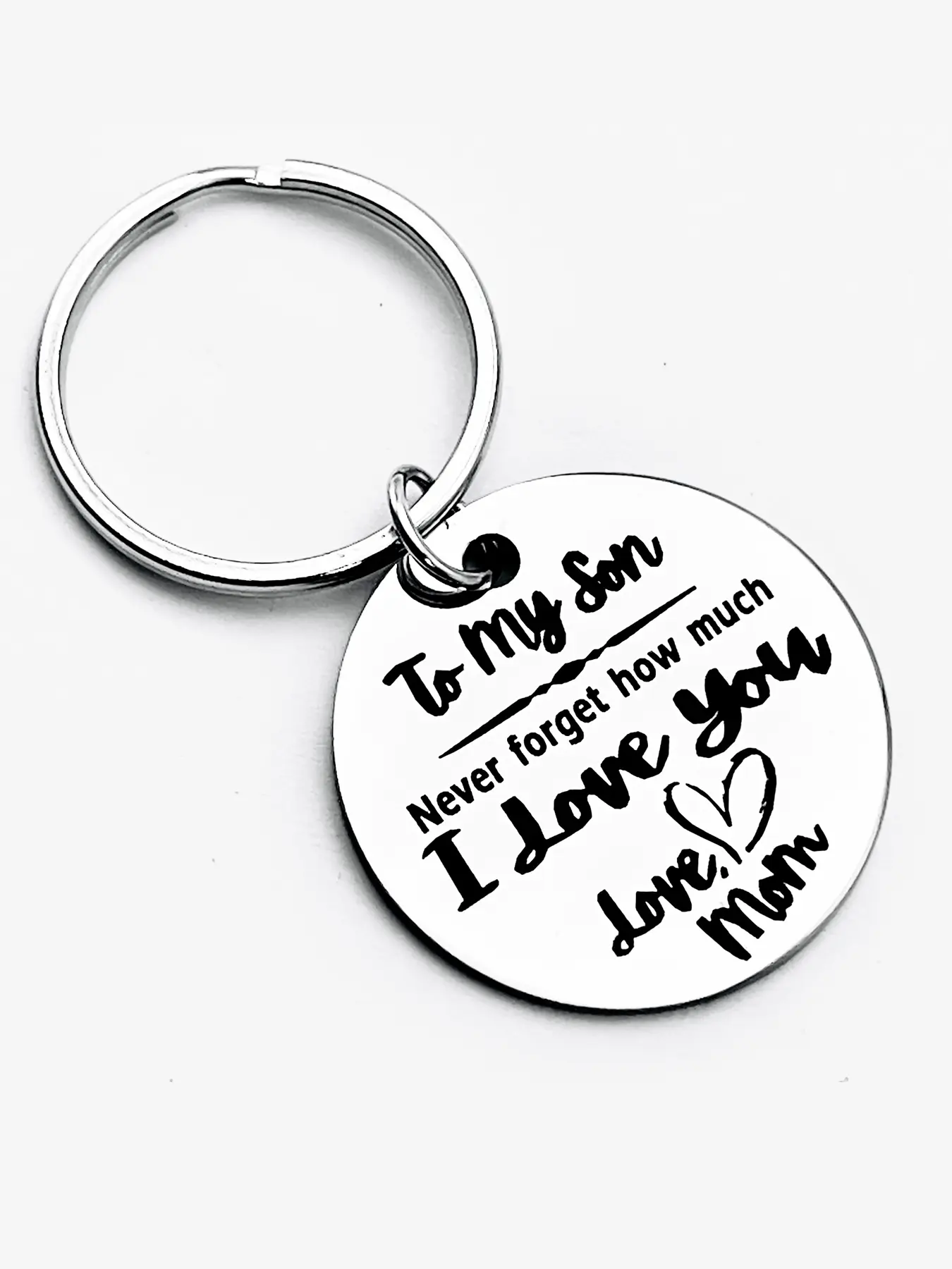 Stainless Steel Heart Design Keychain | Mother's Inspiration to Her Son | Engraved "To My Son" Heart Letter Theme | Gift for Birthdays, Graduations, Christmas, Valentine's Day | Suitable for Men and Women
