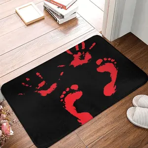 Halloween Horror Bloody Bath Mat Rug with Patterns, Non-Slip Soft Carpet for Home Entrance, Perfect Yard and Garden Decor, Universal Setting