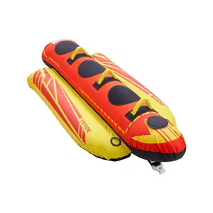 VEVOR Towable Tubes for Boating,  , 1-3 Riders Inflatable Boat Tubes and Towables, 510lbs Capacity Hot Dog Water Sport Tube for Boat to Pull - with Full Nylon Cover, Padded Handles & Speed Safety Valve