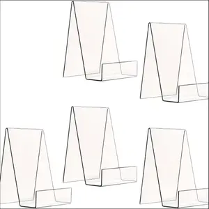 Transparent Acrylic Book Stand Set, 5-Piece Multifunctional Book Holder, Ideal for Photos Tablets Menus Recipes, Enhance Your Space