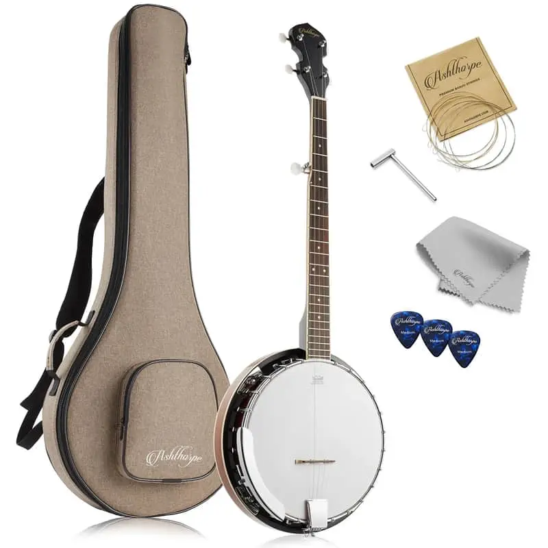 5-String Banjo - Full Size with Closed Back, Mahogany Resonator, and Geared 5th Tuner
