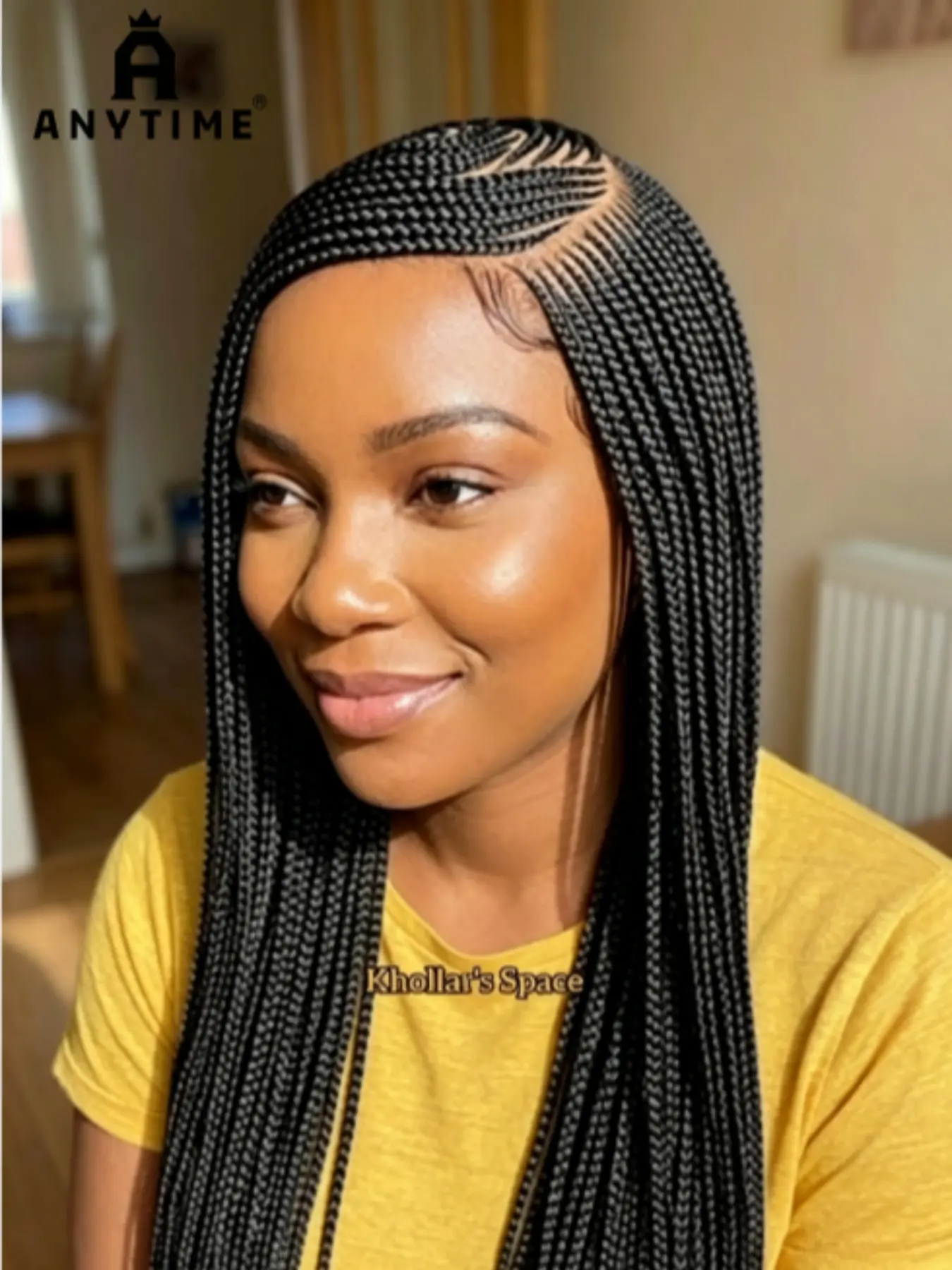 36-Inch Long Fiber Wig, High-Realism Texture, Natural Voluminous Density, Women's Long Hair Wig, Synthetic Wigs, Non-Tangling, Reusable, Lightweight, Breathable, Comfortable, HD Lace Front Design, Synthetic Braided Wig