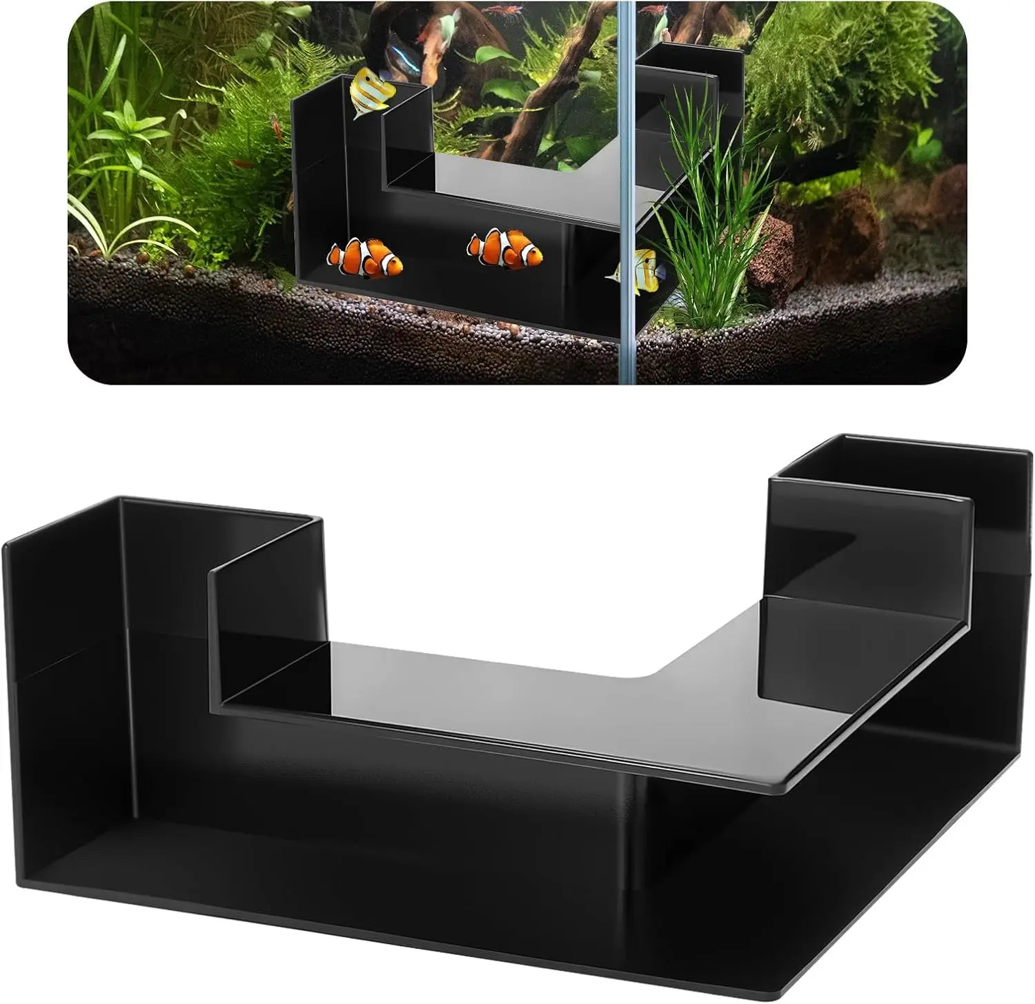 Aquarium Tunnel Hideout Cave, 1-Piece Dual-Entrance 360° View Subterranean Buried Substrate Accessory for Fish Tank Decoration, Ideal for Black Shrimp & Fish, One Piece