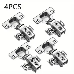 4 Soft Close Kitchen Cabinet Hinges, 35mm Standard Door Hinges, Wardrobe Accessories, Includes Screws, Durable and Reliable