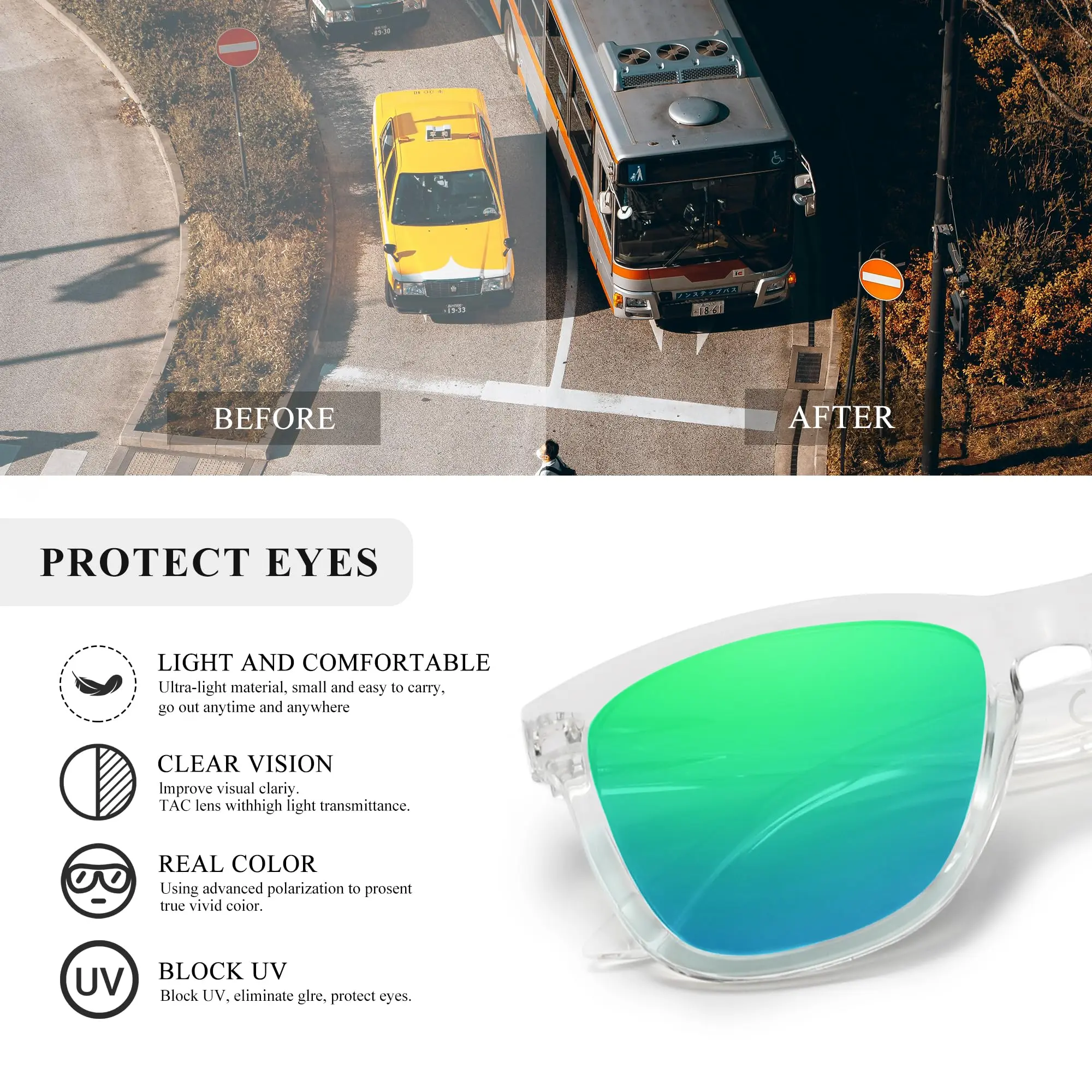 Carefully 4 Pairs Classic Polarized Glasses for Women  display picture 1
