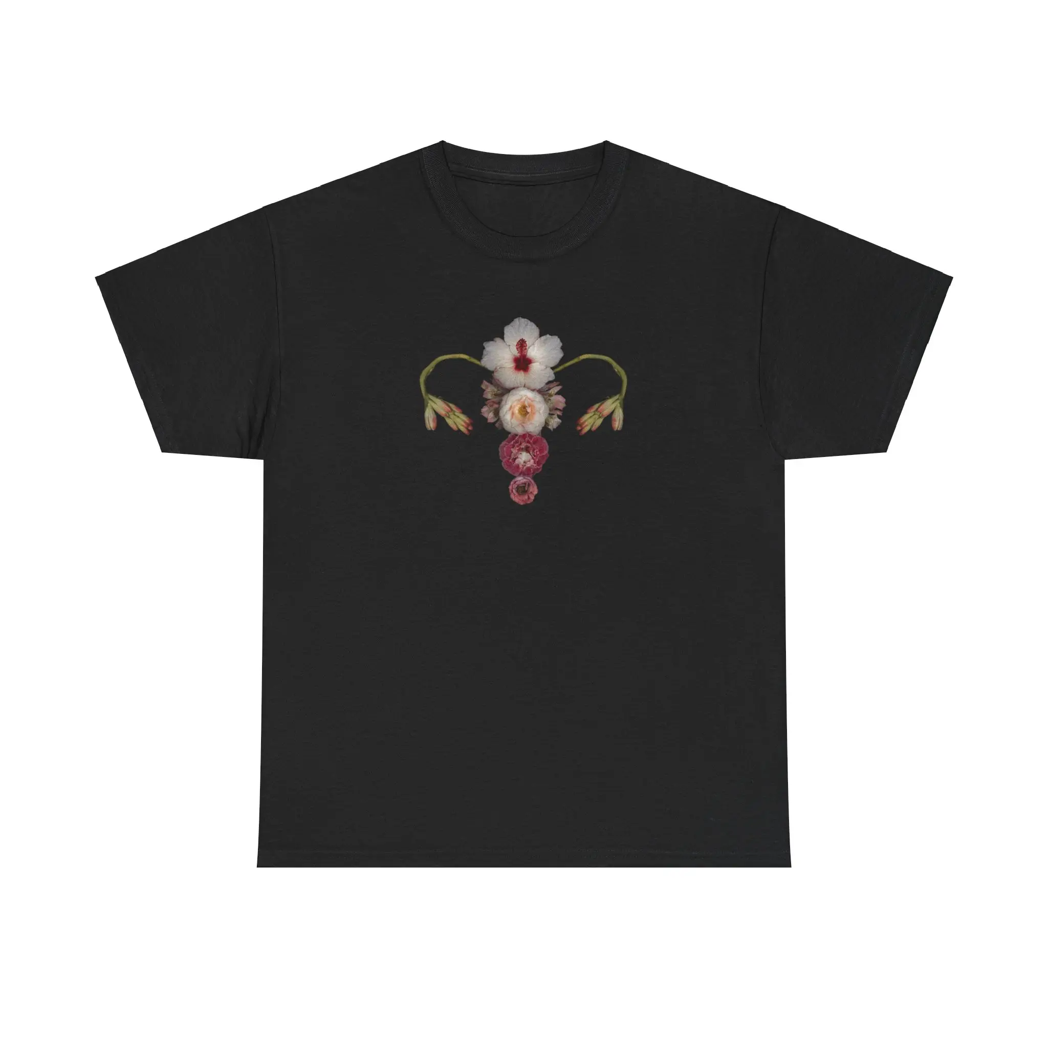 Floral Uterus Girl Power Unisex Tee, Feminist Flower Shirt, Women's Empowerment Tshirt, Female Anatomy T-Shirt, Feminism Gift