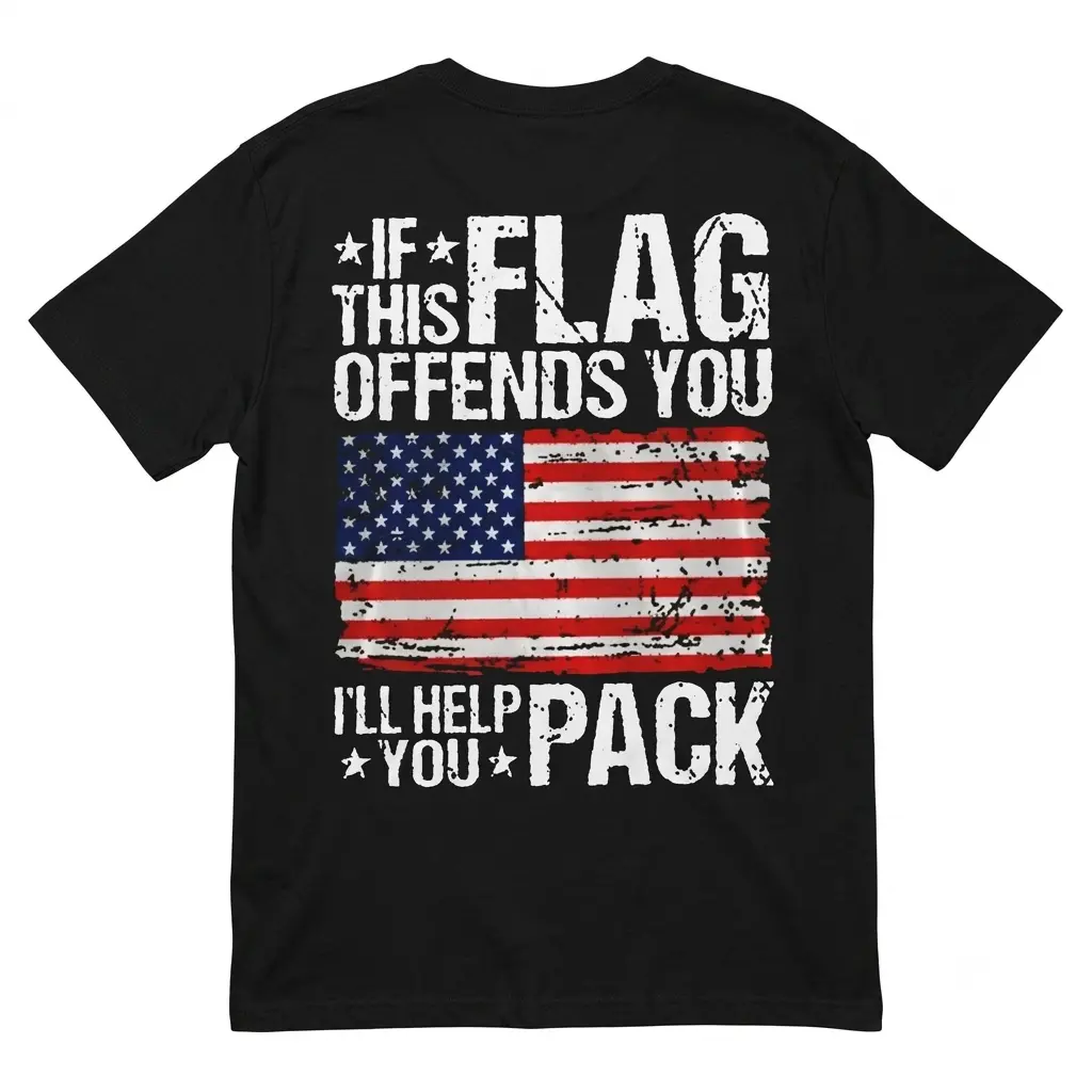 Men's Patriotic American Flag Graphic T-Shirt
