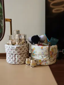 Cute Cartoon Print Makeup Brush Holder, Desktop Eyebrow Brush Organizer, Girls Dorm Room Stationery Storage Box, Kawaii Desk Accessories, Makeup Tool Organizer