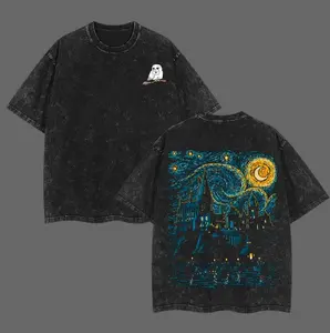 Hogwart Wash T-Shirt, Vintage 90s TV Movies Show Wash Shirt, Trendy Streetwear, Casual Unisex Wash Tee, Classic Pop Culture Apparel