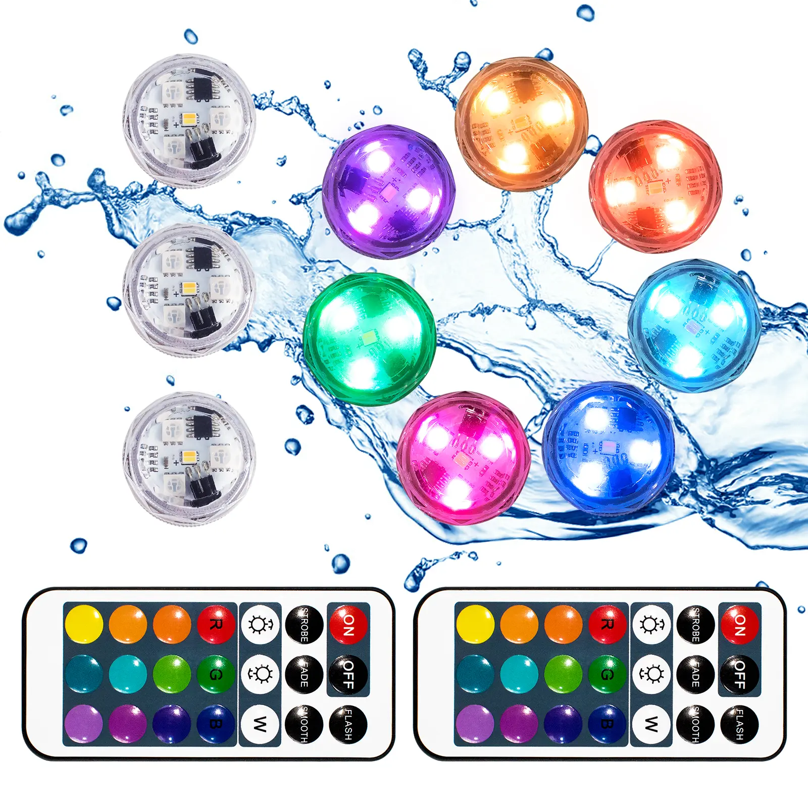 HL Small submersible LED lights with remote control, mini LED light, waterproof tea light, underwater lights, flameless candles, suitable for vases, fish tanks, hot tubs, parties, weddings, Halloween decorations