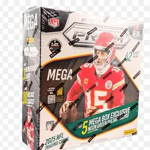 2 Panini Prizm Mega Box 2025 NFL Trading Cards with 5 Mega Box Exclusive Neon Green Pulsar Prizm Cards