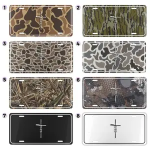 Christian Jesus Saves License Plate 12x6 Camo Vanity Tag, Religious Aluminum Car Plate, Faith Based Vehicle Decor Gift for Believers