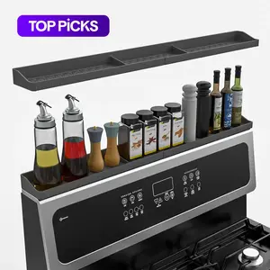 Silicone Magnetic Spice Rack, Kitchen Gadget Storage Rack for Stove Top, Adjustable Shelf & Home Organizer for Kitchen Accessories & Organization #GLOBAL PICKS