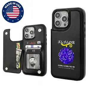 One Piece Gomu Gomu no Mi Aesthetic Design Pattern Casing For iphone 16 15 14 13 12 Plus Pro Max Flaunt Mobile Phone Case TPU Pu Leather Card Holder Drop Protection Shockproof Protector Vintage unique Fashion Trend Anti-scratch Stylish Smartphone Cover