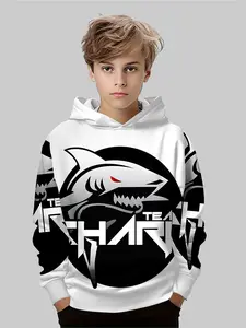 Boys' Hooded Sweatshirt, Casual Fitted Design, Thick Fabric, Perfect for Spring & Fall, Ideal for Home Leisure & Party Wear