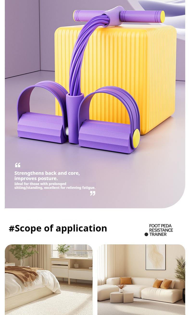 Multifunction Pedal Resistance Band, Elastic Pull Rope Fitness, Full-Body Workout at Home Gym