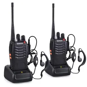 Walkie Talkies 888S Rechargeable Long Range with Earpieces for Adults, Wireless Radio Kit, 16 Channel Professional Radio Handheld Two Way Radios Li-ion Battery and Charger Included (2 Packs)