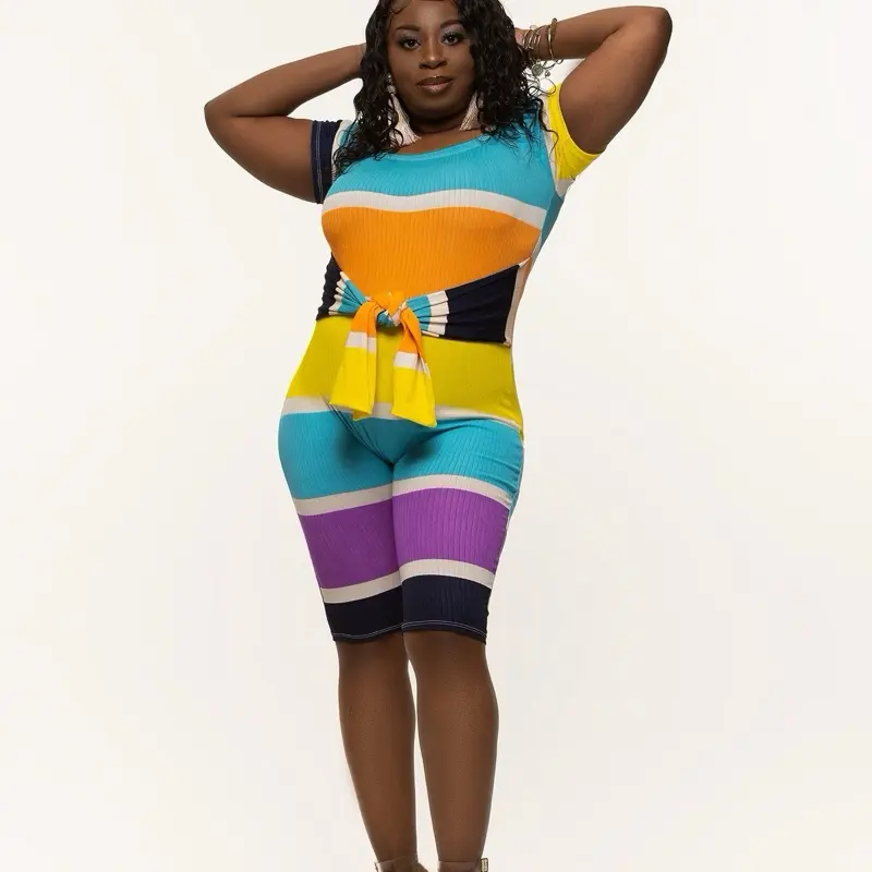 Multicolored Bodysuit - Colorful Striped Design for Your Style Needs