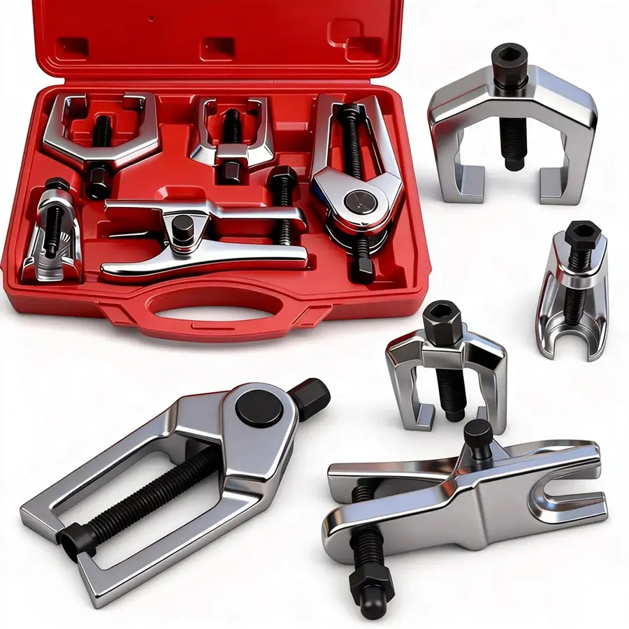 5-in-1 Front End Service & Splitter Removal Kit, Heavy Duty Ball Joint Separator, Tie Rod End Puller & Pitman Arm Removal Tool Set for Cars & Trucks