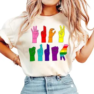 F*ck Tr^mp Subtle Anti T^ump Shirt - ASL Hand Sign Women's Sweatshirt, Cotton, Comfortable Garment for Activists Fabric Fit