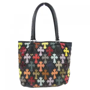 Pre-owned Chrome Hearts Sterling Silver 925 (Ag925) Tote Bags FS Tote Multi Cross Leather Tote Bag
