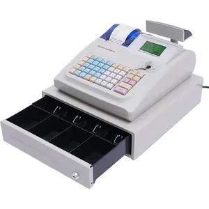 Cash Register Cash Management System Electronic Cash Register with Cash Drawer,Keys & Passwords to open,7 Payment Methods Money Counter Coin Counter