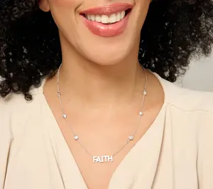 Diamonique x Kathy Levine Inspirations Necklace, Sterling Silver