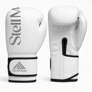 Stellman Sports Lightning Strike White Boxing Gloves - Breathable, Multi-Layer Boxing Equipment for Martial Arts Training
