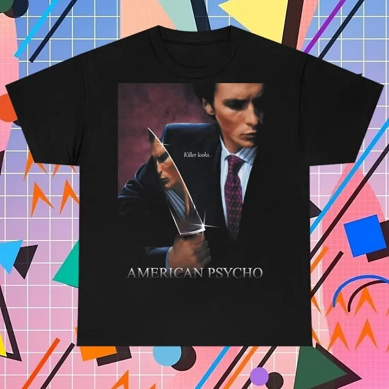 American Psycho T shirt High Quality Cotton Retro Movie American Psycho Tee Graphic T-shirt Patrick Bateman Retro 90's movie merch clothing