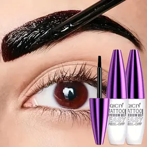 Four Color 2 Packs Peel Off Tattoo Eyebrow Gel Makeup Long Lasting Smudge Proof Tear Off Eyebrow Cream Easy To Use Easy Release Formula Cosmetic