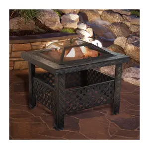 26" Woven Square Fire Pit