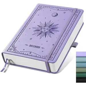 Blank Notebook Journal - 320 Pages, 100gsm Thick Paper, A5 Hardcover Leather, Art Sketchbook for Drawing, Unlined, Plain Sketch Book for Women Men Work Writing, 5.75 x 8.38, Light Purple