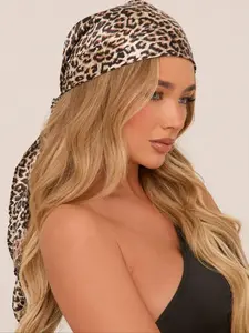 Women's Fashion Leopard Print Scarf, 90cm Square Bandana Necklace Accessory, Versatile Design for All Seasons