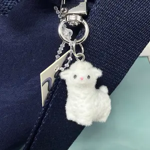 Mini Flocked Sheep Keychain and Bag Charm
