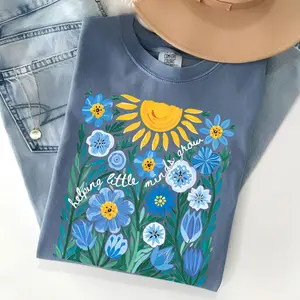 Comfort Colors Teacher Shirt, Helping Little Minds Grow Shirt, Cute Shirt For Teachers, Teacher Gifts, Teacher Flower Shirt, Unisex Casual Graphic T-Shirts, Gift For Her