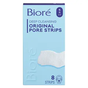 Bioré Skincare Original Deep Cleansing Pore Strips, Blackhead Removal Nose Strips, Instant Pore Unclogging, Oil-Free, Non-Comedogenic, 8-Count Pack