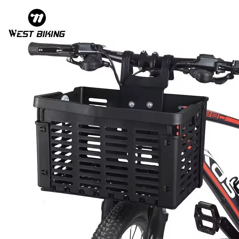 West Biking Bicycle Luggage Carrier, Large Capacity Foldable Polypropylene Rear Rack Basket for Mountain Bikes and Outdoor Cycling, Unisex, Fits On Handles Or Shelves, Outdoor Sports, Pp Plastic
