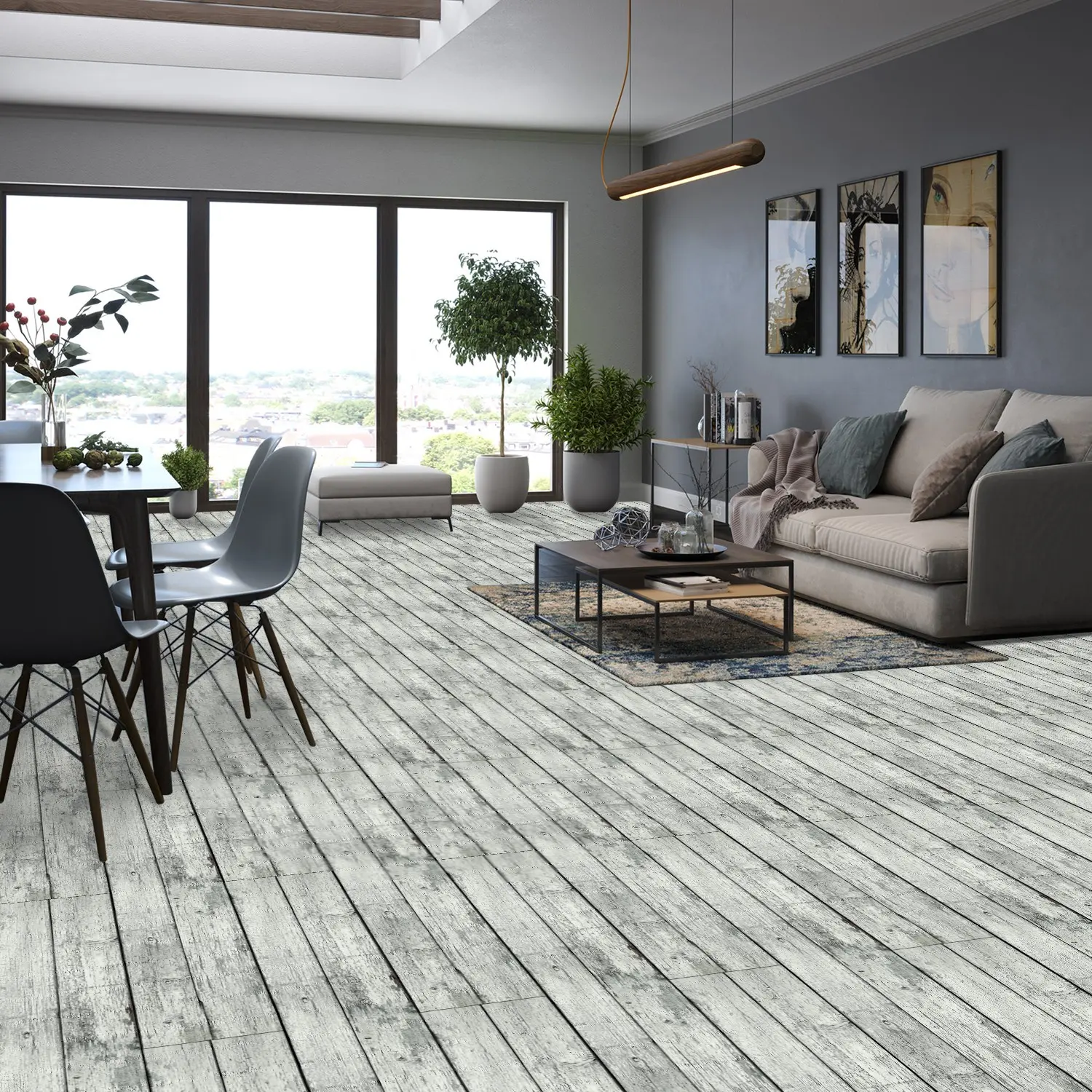 Self-adhesive pvc floor tiles, Waterproof Pvc Material, American natural wood grain appearance, Wood Grain Pattern, waterproof and stain resistant, suitable for bathroom, kitchen, living room, bedroom, home renovation, 36 inches x 6 inches