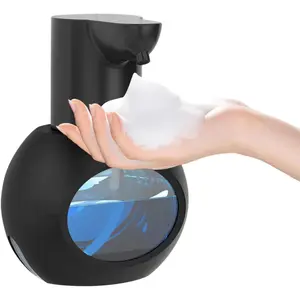 Automatic Foaming Soap Dispenser 15oz/420ml Foaming Hand Sanitizer Touchless Wall Mount with 4levels Adjustable Free  Electric Soap Dispenser Rechargeable with Sensor for Kitchen Bathroom Black