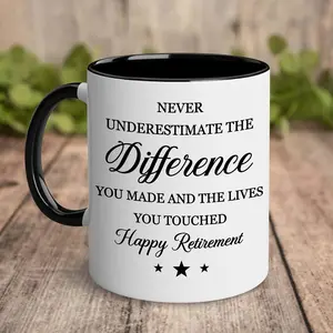 Retired Accent Mug 11oz Accent Mug |   Happy Retirement Gifts for Men Women - Going Away Gifts for Boss, Manager, Coworkers Office, Colleague, Goodbye, Farewell, Coworkers Leaving, Quitter for Coworker, Retired