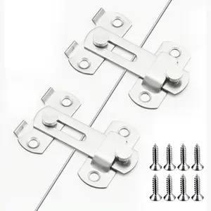 2 Pack Stainless Steel Door Latch – Heavy Duty Flip Latch Gate Latch with Mounting Screws, Security Sliding Door Lock for Barn Door, Cabinet, Window, Closet, Bathroom and Home Improvement Projects