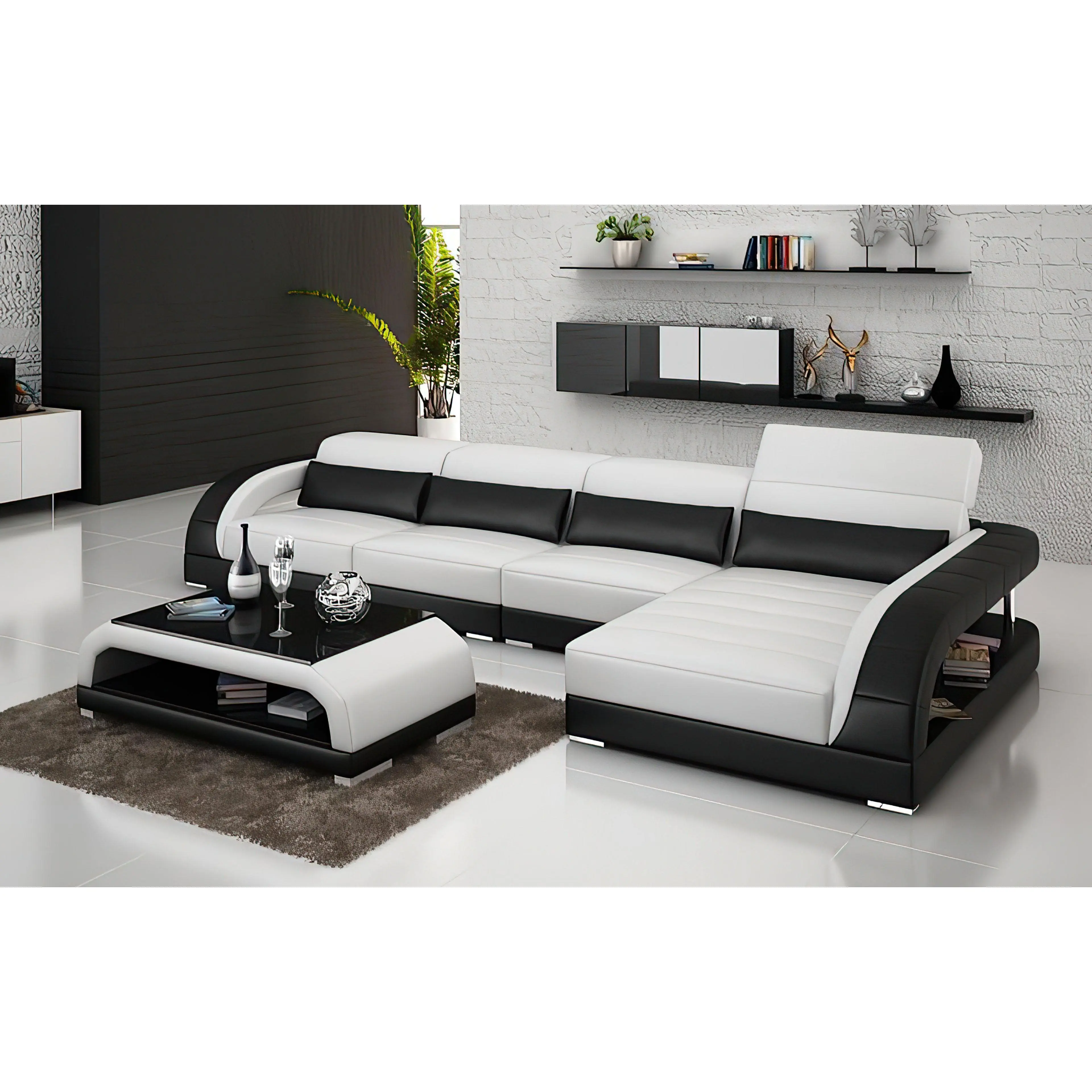 Monte Small Modern Leather Sectional