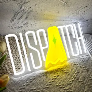 DISPATCH wall sign LED neon light, Led Mood Light, Indoor Decorative Light, Led Decoration Lamp, comedy game illuminated wall hanging for home, bedroom, office, or studio; a fun gift for colleagues or friends