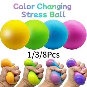 1/3/5/8 Count Color-Changing Flour Balls Stress Relief Toys, Sensory Squeeze Ball Party Favors, Unique Novelty Stress-Relieving Accessories, Sensory Stress Reliever