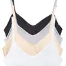 Kalon Women's 4-Pack Soft Cup Bralettes - Soft Bra, Comfortable Fashion Busty Style Everyday Necessity Underwear, Wire-Free Nylon Stretch, V-Neck, Adjustable Criss Cross Straps, Removable Pads, Hook and Eye, Earth Tones, Casual Fit (XXS Available)